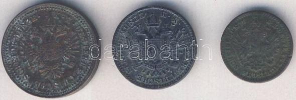 Ausztria 1851A 1/2kr + 1851A 1kr + 1858A 5/10kr T:2/3,3+,3