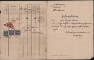 1920 Utánvételes számlalevél Hivatalos 2 x 20Pf + 5Pf bélyegekkel
