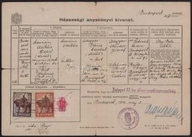 1944 Laurisin Miklós (1899-1949) zongoraművész, zeneszerző házassági anyakönyvi kivonata, második fe...
