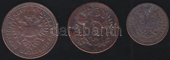 Ausztria/magyar verdejel 1800B 1/2Kr + 1851B 1Kr + 1858B 5/10Kr T:3,3- h