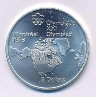Kanada 1973. 5$ Ag "Montreali Olimpia - Észak-Amerikai térképe" kapszulában T:AU
Canada 1...