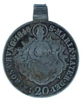 1848B 20kr Ag "V. Ferdinánd" füllel medállá alakítva T:VF,F patina
Hungary 1848B 20 Kreuz...