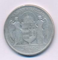 1930. 5P Ag "Horthy jobbra" T:VF,F patina
Adamo P8