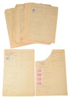 ca 1950 Kb 50 db marhalevél illetékbélyegekkel az 1950-es évekből