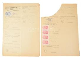 ca 1950 Kb 50 db marhalevél illetékbélyegekkel az 1950-es évekből