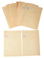 ca 1950 Kb 50 db marhalevél illetékbélyegekkel az 1950-es évekből