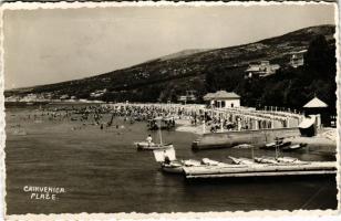 1935 Crikvenica, Cirkvenica; Plaze / strand, fürdőzők / beach, bathers. Foto Ideal (EB)