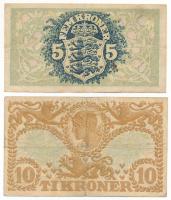 Dánia 1942. 5K "J" + 1943. 10K "T" T:VG szakadások
Denmark 1942. 5 Kroner &quot...