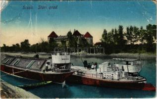 1932 Sziszek, Sisak, Sissek; Stari grad / óvár, "SZÁVA" hajó, DDSG 3206 / old castle, ship...