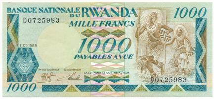 Ruanda 1988. 1000Fr "D0725983" T:F szép papír
Rwanda 1988. 1000 Francs "D0725983&quo...