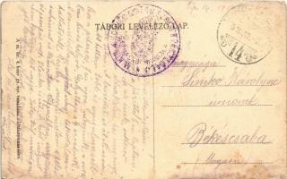1916 Összelőtt kastély az Isonzon. M. kir. 4. honvéd gyalogezred / WWI K.u.k. military, castle ruins...