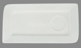 6 személyes reggeliző szett, csészék és alátéttálcák, jelzett, hibátlan, h: 25,5 cm