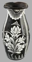 Hódmezővásárhelyi váza, cca 1940, mázhibákkal, m: 27,5 cm