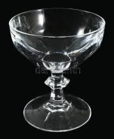 Kristály pezsgős pohár garnitúra, 6 darab, hibátlan, m: 10,5 cm