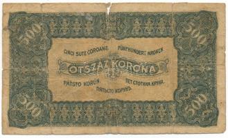 1923. 500K "Magyar Pénzjegynyomda Rt. Budapest." nyomdahely-jelöléssel "5A 003 774378...