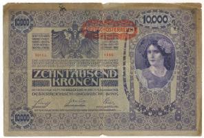 Ausztria 1918. 10.000K "1260 96153" vízszintes "DEUTSCHÖSTERREICH" felülbélyegzé...