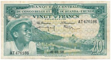 Belga-Kongó és Ruanda-Urundi 1959. 20Fr T:F erős papír
Belgian Congo, Rwanda and Urundi 1959. 20 Fr...