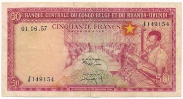 Belga-Kongó és Ruanda-Urundi 1957. 50Fr T:F beszakadás
Belgian Congo, Rwanda and Urundi 1957. 50 Fr...