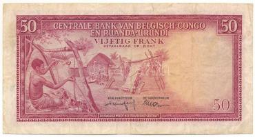 Belga-Kongó és Ruanda-Urundi 1957. 50Fr T:F beszakadás
Belgian Congo, Rwanda and Urundi 1957. 50 Fr...