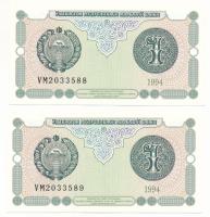 Üzbegisztán 1994. 1S (2x) sorszámkövetők "VM 2033588 - VM 2033589" T:UNC
Uzbekistan 1994....