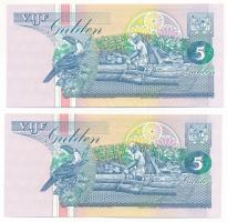Suriname 1996. 5G (2x) sorszámkövetők "AG876735 - AG876736" T:UNC
Suriname 1996. 5 Gulden...