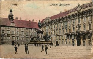 1914 Wien, Vienna, Bécs; Innerer Burgplatz / inner castle square (wet damage)