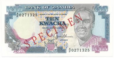 Zambia 1990-1991(DN) 10K "A/F 0271325" hamis(?) "SPECIMEN (MINTA)" felülbélyegzé...