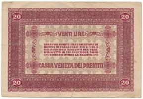 Olaszország 1918. Velence / Osztrák-magyar megszállás 20L T:F középső hajtás mentén beszakadások, eg...