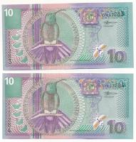 Suriname 2000. 10G (2x) sorszámkövetők "AP647283 - AP647284" T:AU hullámos papír Suriname ...