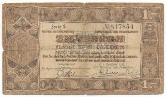 Hollandia 1938. 1G "Zilverbon (Ezüstértékű bankjegy)" T:VG
Netherlands 1938. 1 Gulden &qu...