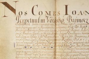 1747 Szentantalfa (Zala megye, ma Veszprém) birtok ügyével kapcsolatos oklevél Dobosy és Nagy család...