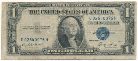 Amerikai Egyesült Államok 1935E 1$ "Silver Certificate", kisméretű kiadás, kék pecsét. Szi...