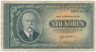Csehszlovákia 1945. 100K "GP014,136" T:F,VG
Czechoslovakia 1945. 100 Korun "GP014,13...