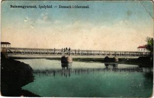 1938 Balassagyarmat, Ipoly híd, trianoni demarkációs vonal. Kondor Sándor kiadása (EB)