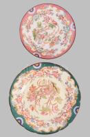 cca 1880 Sarreguemines 5 darab tál d: 18,5 cm + 8 darab alátét d: 15 cm, egyik javított