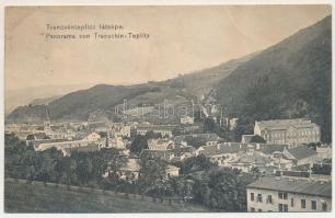 Trencsénteplic, Trencianske Teplice; látkép. Wertheim Zsigmond kiadása / general view (ázott / wet d...