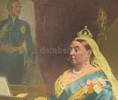 ca 1900 Viktória királynőt ábrárzoló nagy méretű nyomat kartonon 40x31 cm