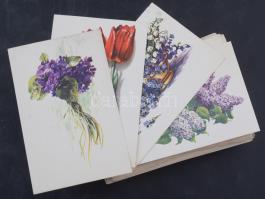 Kb. 124 db MODERN grafikai üdvözlő képeslap / cca. 124 modern graphic art postcards