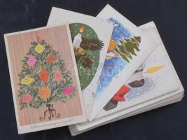 94 db MODERN karácsonyi grafikai üdvözlő képeslap / cca. 94 modern graphic Christmas art postcards