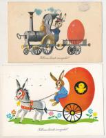 Kb. 58 db MODERN húsvéti grafikai üdvözlő képeslap / cca. 58 modern graphic Easter greeting art post...