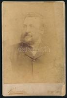 1889 Barkasy Géza (1849-1921) miniszteri tanácsos portréja, keményhátú fotó Kozmata budapesti műterm...