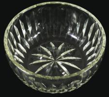 Kristály kínáló, kis kopással, 21x9 cm