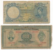 Görögország 1927. 100Dr + DN(1944) 100Dr T:VG,G
Greece 1927. 100 Drachmai + ND(1944) 100 Drachmai C...