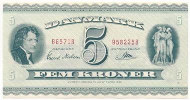 Dánia 1957. 5K "Fem Spir", "B6571B 9582358" T:AU
Denmark 1957. 5 Kroner "F...