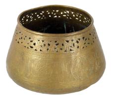 Keleti trébelt virágtartó edény, d: 26 cm, m: 6 cm