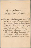 1908 Koperniczky Ferenc (1851-1941) prépost saját kézzel írt levele