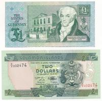 Guernsey DN (1991-2016) 1P "D. P. Trestain" + Salamon-szigetek DN (1997) 2$ T:F-UNC
Guern...