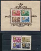 1947 Roosevelt postai blokk (ránc / crease) + a légi blokk kivágott középrésze (50.000)