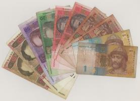 Ukrajna 2004-2015. 1Hr-100Hr (10db, 9xklf) T:F-VG
Ukraine 2004-2015. 1 Hryvnia - 100 Hryven (10pcs,...