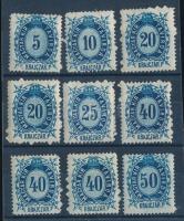 1874 Távirda 4 db postatiszta és 5 db falcos bélyeg (~13.000)